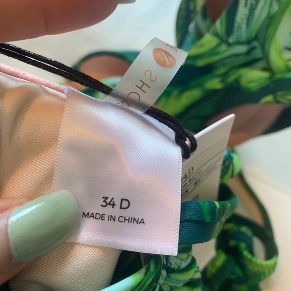 Shade & shore palm leaf green bikini top 34D - Picture 11 of 11